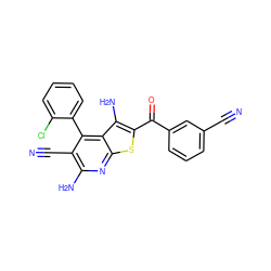 N#Cc1cccc(C(=O)c2sc3nc(N)c(C#N)c(-c4ccccc4Cl)c3c2N)c1 ZINC000072316646