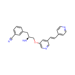 N#Cc1cccc(C[C@H](N)COc2cncc(/C=C/c3ccncc3)c2)c1 ZINC000014957620