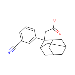 N#Cc1cccc(C2(CC(=O)O)C3CC4CC(C3)CC2C4)c1 ZINC000072318592