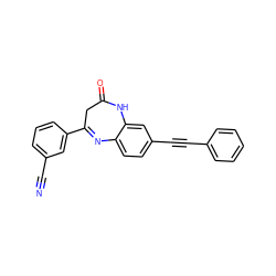 N#Cc1cccc(C2=Nc3ccc(C#Cc4ccccc4)cc3NC(=O)C2)c1 ZINC000101155467