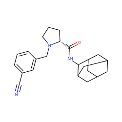 N#Cc1cccc(CN2CCC[C@@H]2C(=O)NC2C3CC4CC(C3)CC2C4)c1 ZINC000049088330