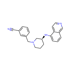 N#Cc1cccc(CN2CCC[C@H](Nc3cccc4cnccc34)C2)c1 ZINC000114337566