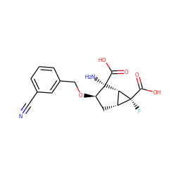 N#Cc1cccc(CO[C@@H]2C[C@@H]3[C@H]([C@]2(N)C(=O)O)[C@@]3(F)C(=O)O)c1 ZINC000013582156