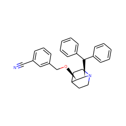 N#Cc1cccc(CO[C@@H]2C3CCN(CC3)[C@@H]2C(c2ccccc2)c2ccccc2)c1 ZINC000013744490