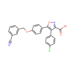 N#Cc1cccc(COc2ccc(-c3onc(C(=O)O)c3-c3ccc(Cl)cc3)cc2)c1 ZINC000653724720