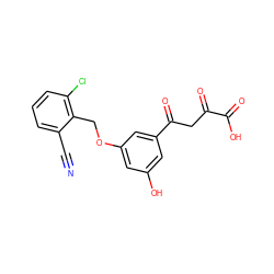 N#Cc1cccc(Cl)c1COc1cc(O)cc(C(=O)CC(=O)C(=O)O)c1 ZINC000101032202