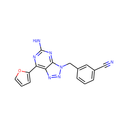 N#Cc1cccc(Cn2nnc3c(-c4ccco4)nc(N)nc32)c1 ZINC000034019886