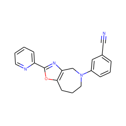 N#Cc1cccc(N2CCCc3oc(-c4ccccn4)nc3C2)c1 ZINC000064447573