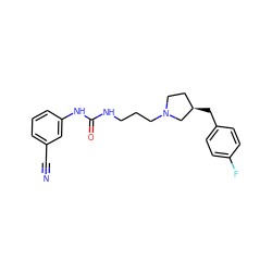 N#Cc1cccc(NC(=O)NCCCN2CC[C@@H](Cc3ccc(F)cc3)C2)c1 ZINC000029394732