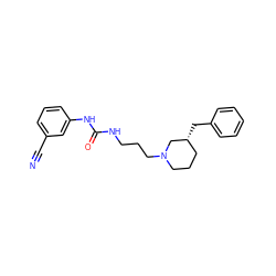 N#Cc1cccc(NC(=O)NCCCN2CCC[C@@H](Cc3ccccc3)C2)c1 ZINC000029395613