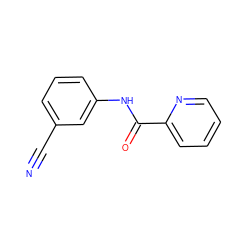 N#Cc1cccc(NC(=O)c2ccccn2)c1 ZINC000003329796