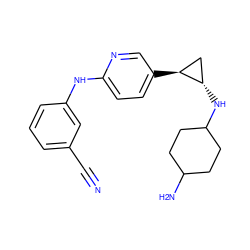 N#Cc1cccc(Nc2ccc([C@H]3C[C@@H]3NC3CCC(N)CC3)cn2)c1 ZINC000150061693