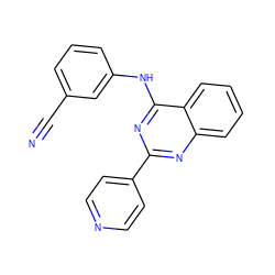 N#Cc1cccc(Nc2nc(-c3ccncc3)nc3ccccc23)c1 ZINC001772645732