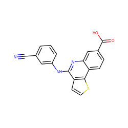 N#Cc1cccc(Nc2nc3cc(C(=O)O)ccc3c3sccc23)c1 ZINC000167764035