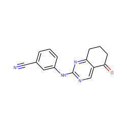 N#Cc1cccc(Nc2ncc3c(n2)CCCC3=O)c1 ZINC000096282205