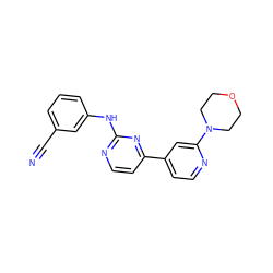N#Cc1cccc(Nc2nccc(-c3ccnc(N4CCOCC4)c3)n2)c1 ZINC000095578440