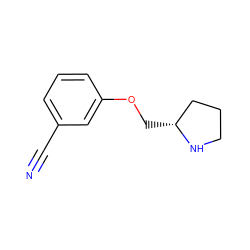 N#Cc1cccc(OC[C@@H]2CCCN2)c1 ZINC000026382677