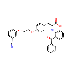 N#Cc1cccc(OCCOc2ccc(C[C@H](Nc3ccccc3C(=O)c3ccccc3)C(=O)O)cc2)c1 ZINC000013782270