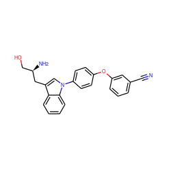 N#Cc1cccc(Oc2ccc(-n3cc(C[C@H](N)CO)c4ccccc43)cc2)c1 ZINC000146702091