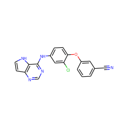 N#Cc1cccc(Oc2ccc(Nc3ncnc4cc[nH]c34)cc2Cl)c1 ZINC000073195646