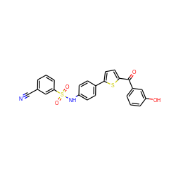 N#Cc1cccc(S(=O)(=O)Nc2ccc(-c3ccc(C(=O)c4cccc(O)c4)s3)cc2)c1 ZINC000473151832