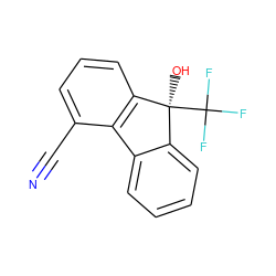 N#Cc1cccc2c1-c1ccccc1[C@]2(O)C(F)(F)F ZINC000143473601