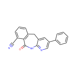 N#Cc1cccc2c1C(=O)Nc1ncc(-c3ccccc3)cc1C2 ZINC000045325004