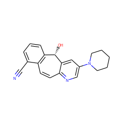 N#Cc1cccc2c1C=Cc1ncc(N3CCCCC3)cc1[C@H]2O ZINC000038482420