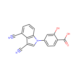 N#Cc1cccc2c1c(C#N)cn2-c1ccc(C(=O)O)c(O)c1 ZINC000202399240