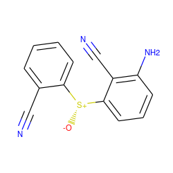 N#Cc1ccccc1[S@@+]([O-])c1cccc(N)c1C#N ZINC000005933867