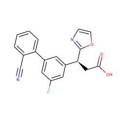 N#Cc1ccccc1-c1cc(F)cc([C@H](CC(=O)O)c2ncco2)c1 ZINC001772636418