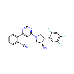 N#Cc1ccccc1-c1cc(N2C[C@H](c3cc(F)c(F)cc3F)[C@@H](N)C2)ncn1 ZINC000028823828