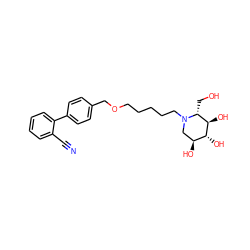 N#Cc1ccccc1-c1ccc(COCCCCCN2C[C@H](O)[C@@H](O)[C@H](O)[C@H]2CO)cc1 ZINC000299825016