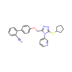 N#Cc1ccccc1-c1ccc(OCc2nnc(SC3CCCC3)n2-c2cccnc2)cc1 ZINC000095595371