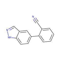 N#Cc1ccccc1-c1ccc2[nH]ncc2c1 ZINC000082058193