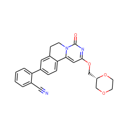 N#Cc1ccccc1-c1ccc2c(c1)CCn1c-2cc(OC[C@H]2COCCO2)nc1=O ZINC000142880445