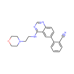 N#Cc1ccccc1-c1ccc2ncnc(NCCN3CCOCC3)c2c1 ZINC000033362331