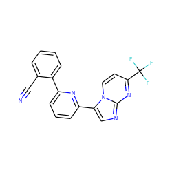 N#Cc1ccccc1-c1cccc(-c2cnc3nc(C(F)(F)F)ccn23)n1 ZINC000028570061