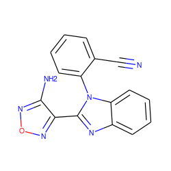 N#Cc1ccccc1-n1c(-c2nonc2N)nc2ccccc21 ZINC000034372141