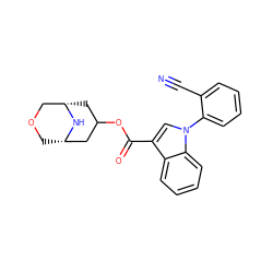 N#Cc1ccccc1-n1cc(C(=O)OC2C[C@H]3COC[C@@H](C2)N3)c2ccccc21 ZINC001772606262