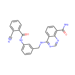 N#Cc1ccccc1C(=O)Nc1cccc(CNc2ncnc3c(C(N)=O)cccc23)c1 ZINC000114346140