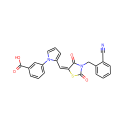 N#Cc1ccccc1CN1C(=O)S/C(=C/c2cccn2-c2cccc(C(=O)O)c2)C1=O ZINC000008430309