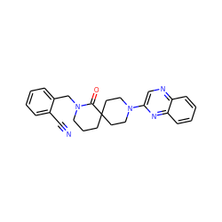 N#Cc1ccccc1CN1CCCC2(CCN(c3cnc4ccccc4n3)CC2)C1=O ZINC000096173162