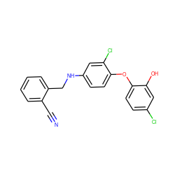 N#Cc1ccccc1CNc1ccc(Oc2ccc(Cl)cc2O)c(Cl)c1 ZINC000028562926