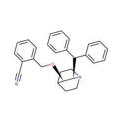 N#Cc1ccccc1CO[C@@H]1C2CCN(CC2)[C@@H]1C(c1ccccc1)c1ccccc1 ZINC000013744483