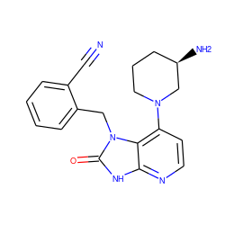 N#Cc1ccccc1Cn1c(=O)[nH]c2nccc(N3CCC[C@@H](N)C3)c21 ZINC000149523382