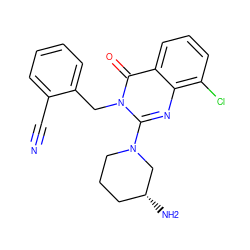 N#Cc1ccccc1Cn1c(N2CCC[C@@H](N)C2)nc2c(Cl)cccc2c1=O ZINC000014961068