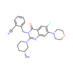 N#Cc1ccccc1Cn1c(N2CCC[C@@H](N)C2)nc2cc(N3CCOCC3)c(F)cc2c1=O ZINC000014961092