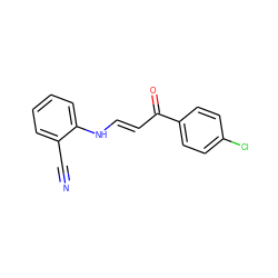 N#Cc1ccccc1N/C=C/C(=O)c1ccc(Cl)cc1 ZINC000000333987