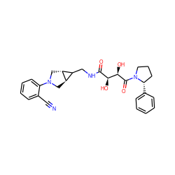 N#Cc1ccccc1N1C[C@@H]2C(CNC(=O)[C@H](O)[C@@H](O)C(=O)N3CCC[C@@H]3c3ccccc3)[C@H]2C1 ZINC000101415948